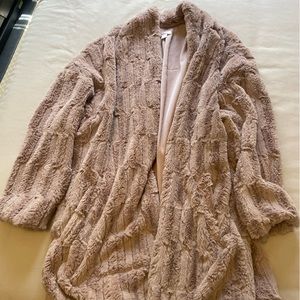 Pink fur coat